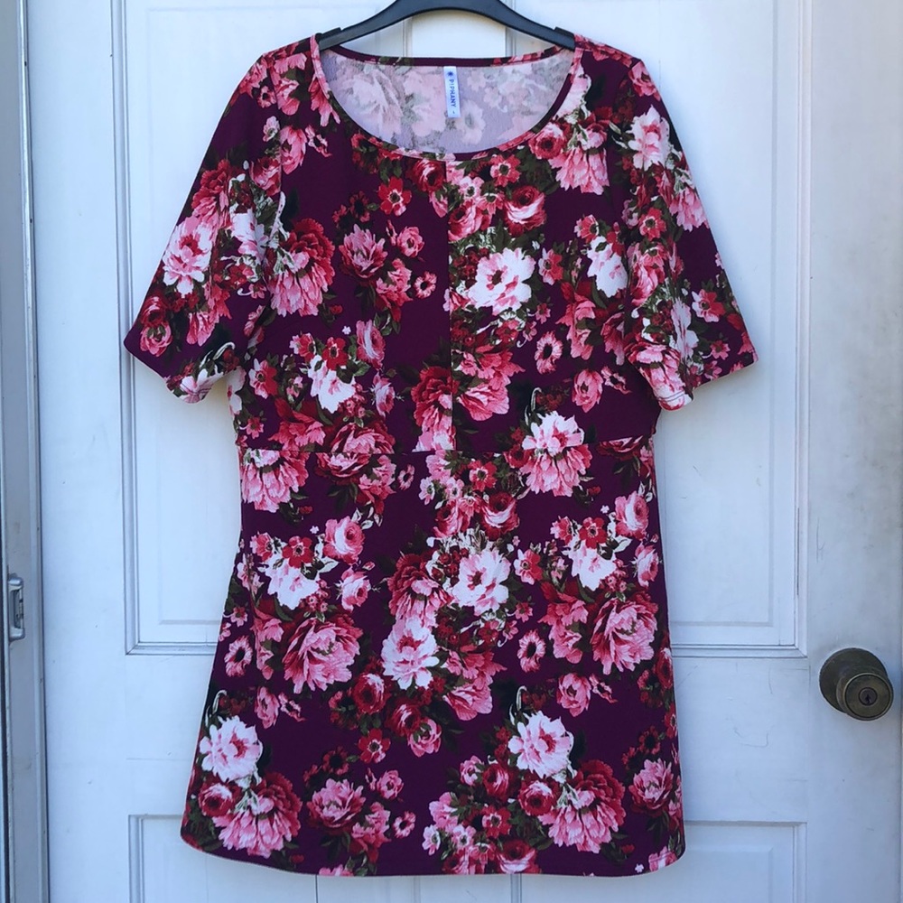Piphany Waldorf Tunic Top Purple Floral // L
